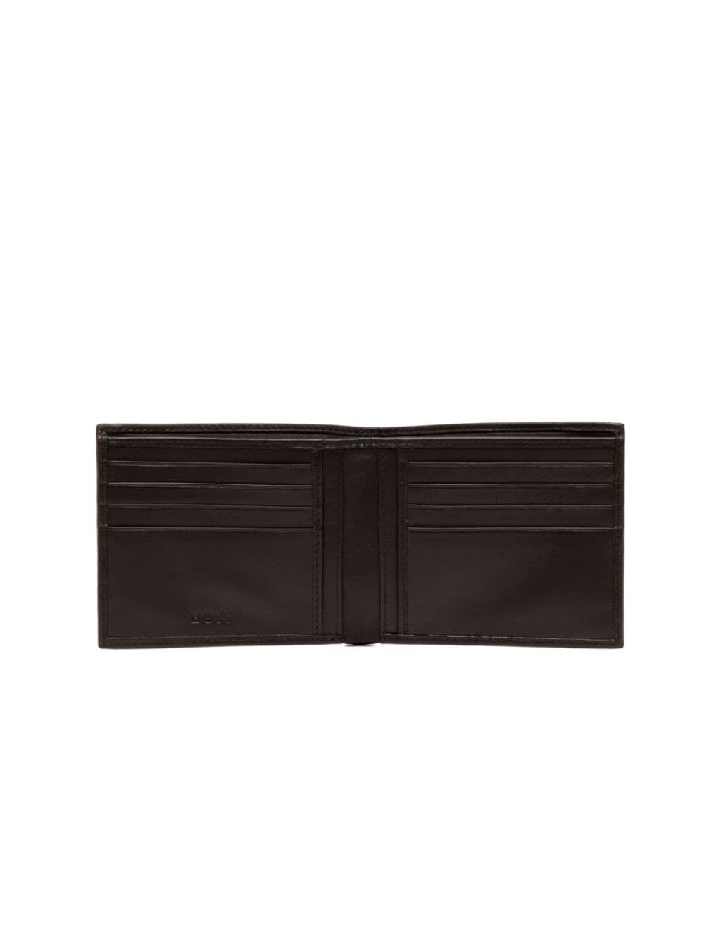 Shop Hugo Boss Logo-lettering Bi-fold Wallet In Brown