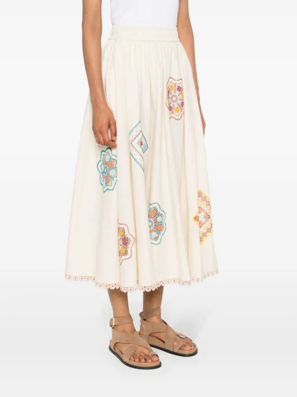 【送料&関税込】Zimmermann ottie Skirt ZIMMERMANN Ottie Cotton Midi Skirt | Neutrals | FARFETCH