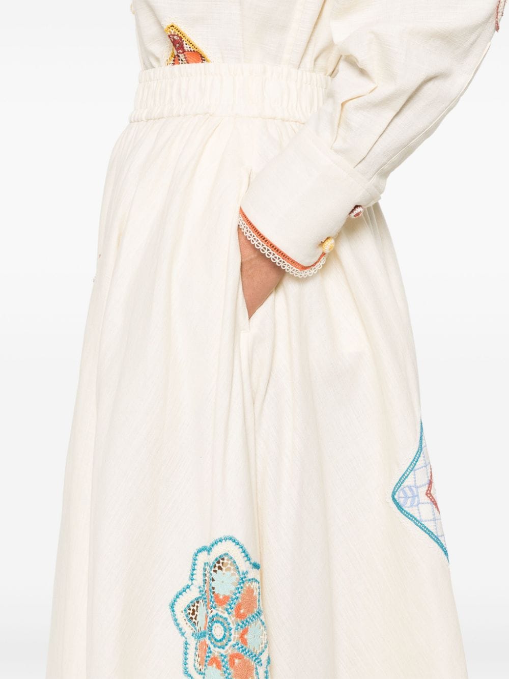 Shop Zimmermann Ottie Cotton Midi Skirt In Neutrals