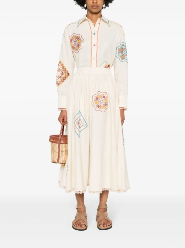 【送料&関税込】Zimmermann ottie Skirt ZIMMERMANN Ottie Cotton Midi Skirt | Neutrals | FARFETCH