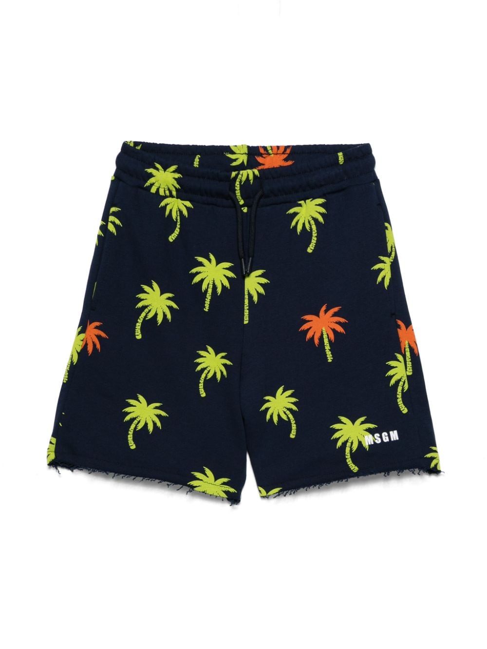 MSGM Katoenen shorts met palmboomprint Blauw