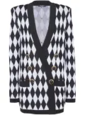 Balmain diamond patterned jacquard jacket - Black