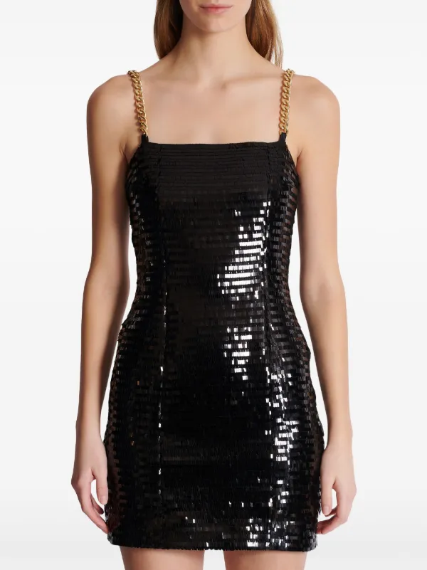【関税&送料込】Balmain Sequined Shorts Balmain Sequin chain-link Short Dress | Black | FARFETCH