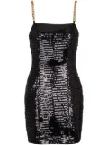 Balmain sequin chain-link short dress - Black