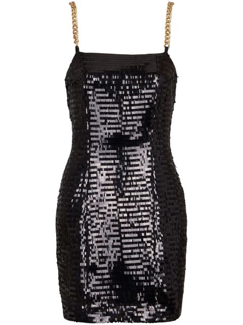 Balmain sequin chain-link short dress Women