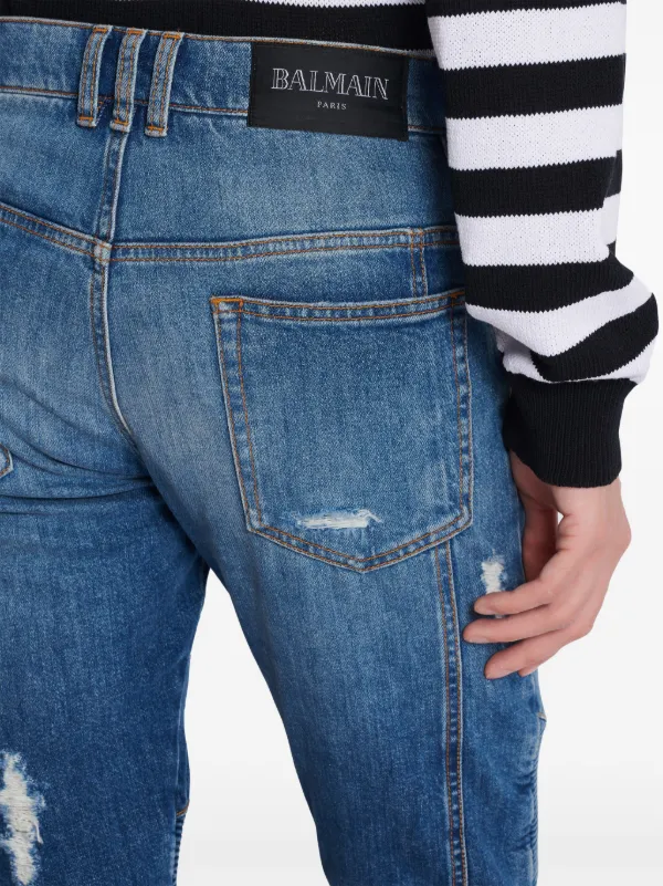 デニム・ジーパン Balmain Stretch Gdp Skinny Pants Balmain Men's Skinny Biker Jeans | Neiman Marcus