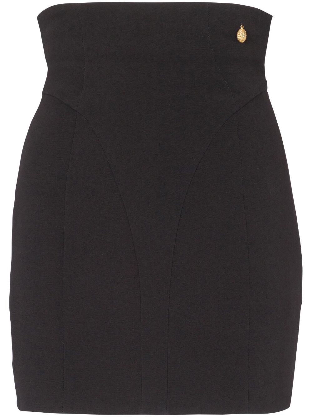 Balmain High-waisted Crepe Miniskirt In Black