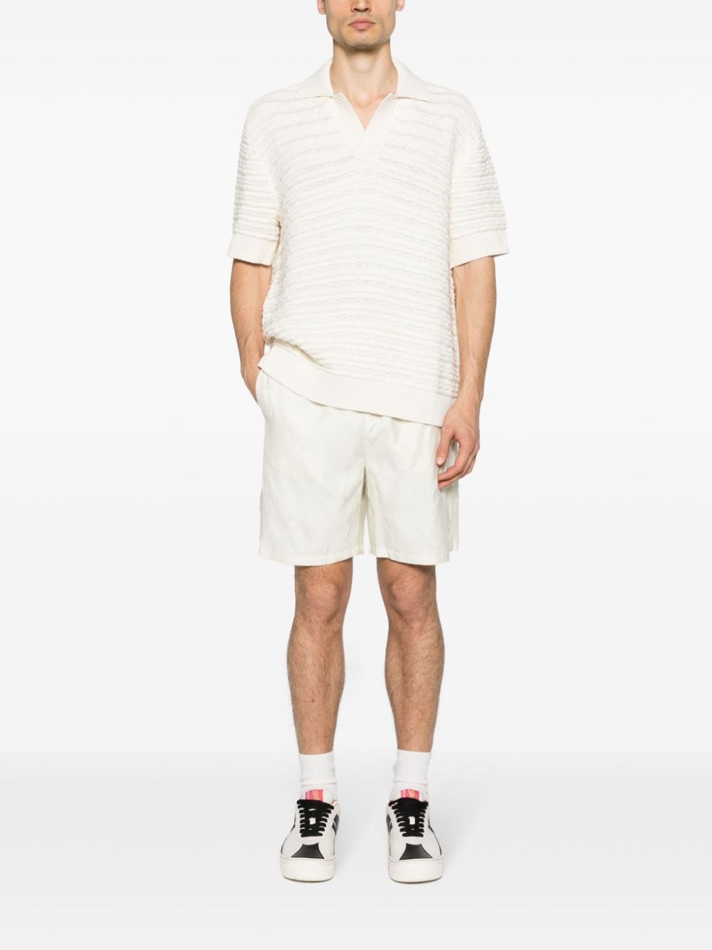 Shop Daily Paper Jabir Knitted Polo Shirt In White