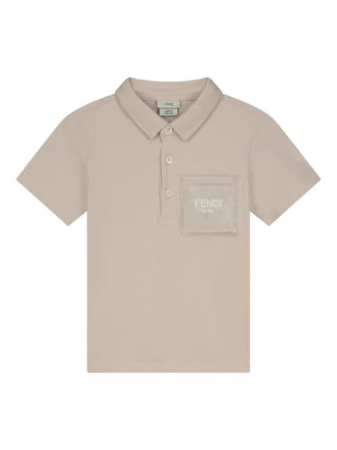 Fendi Kids logo-patch polo shirt