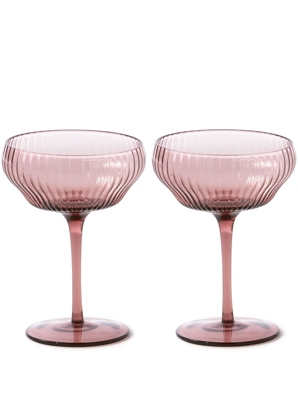 Polspotten Pum Coupe Glasses (set Of Two) In Pink