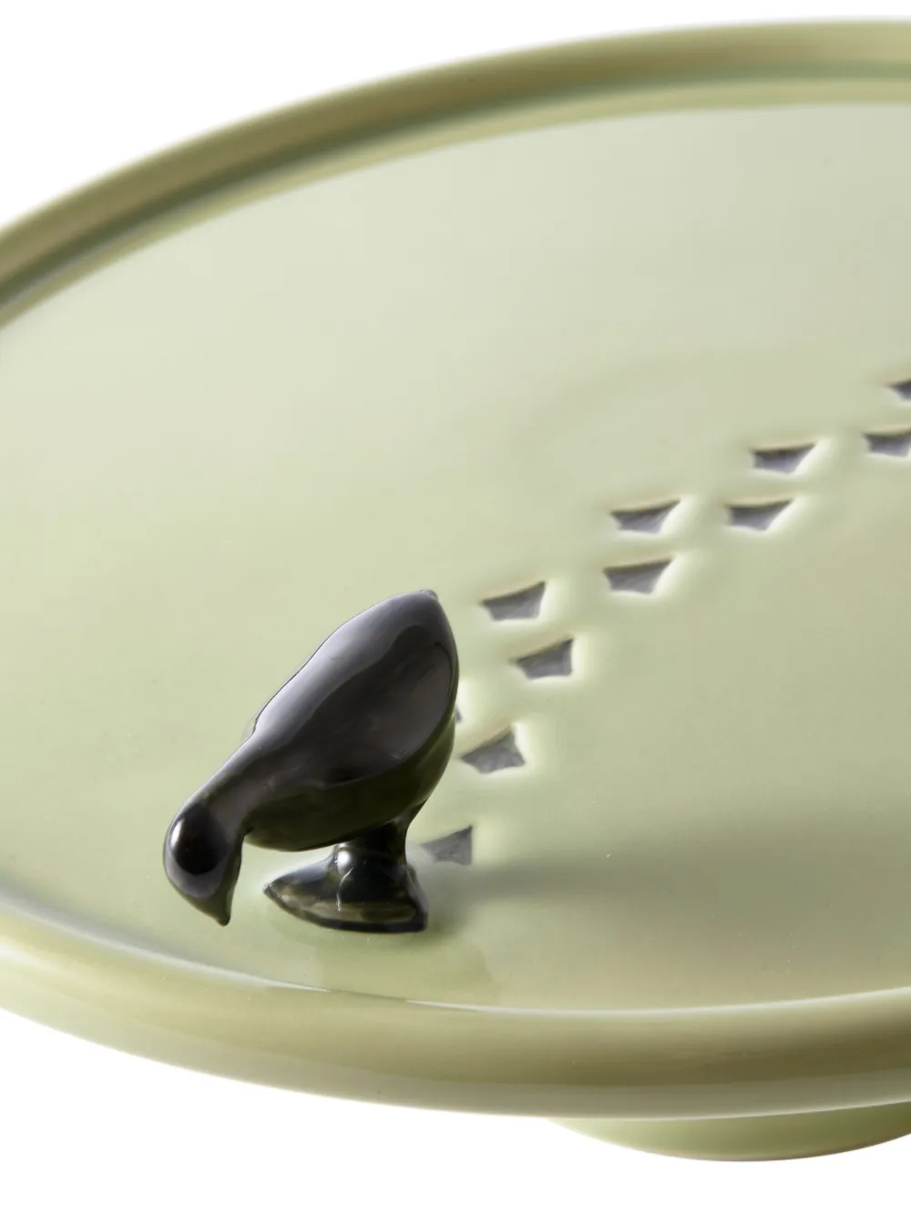 Polspotten Walking Duck Ceramic Plate In Green