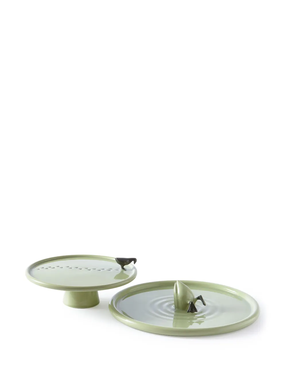 Polspotten Walking Duck Ceramic Plate In Green