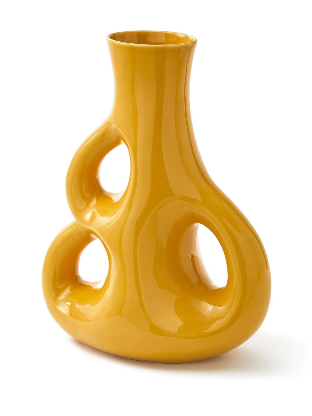 Shop Polspotten Small Three Ears Stoneware Vase (21cm) In Yellow