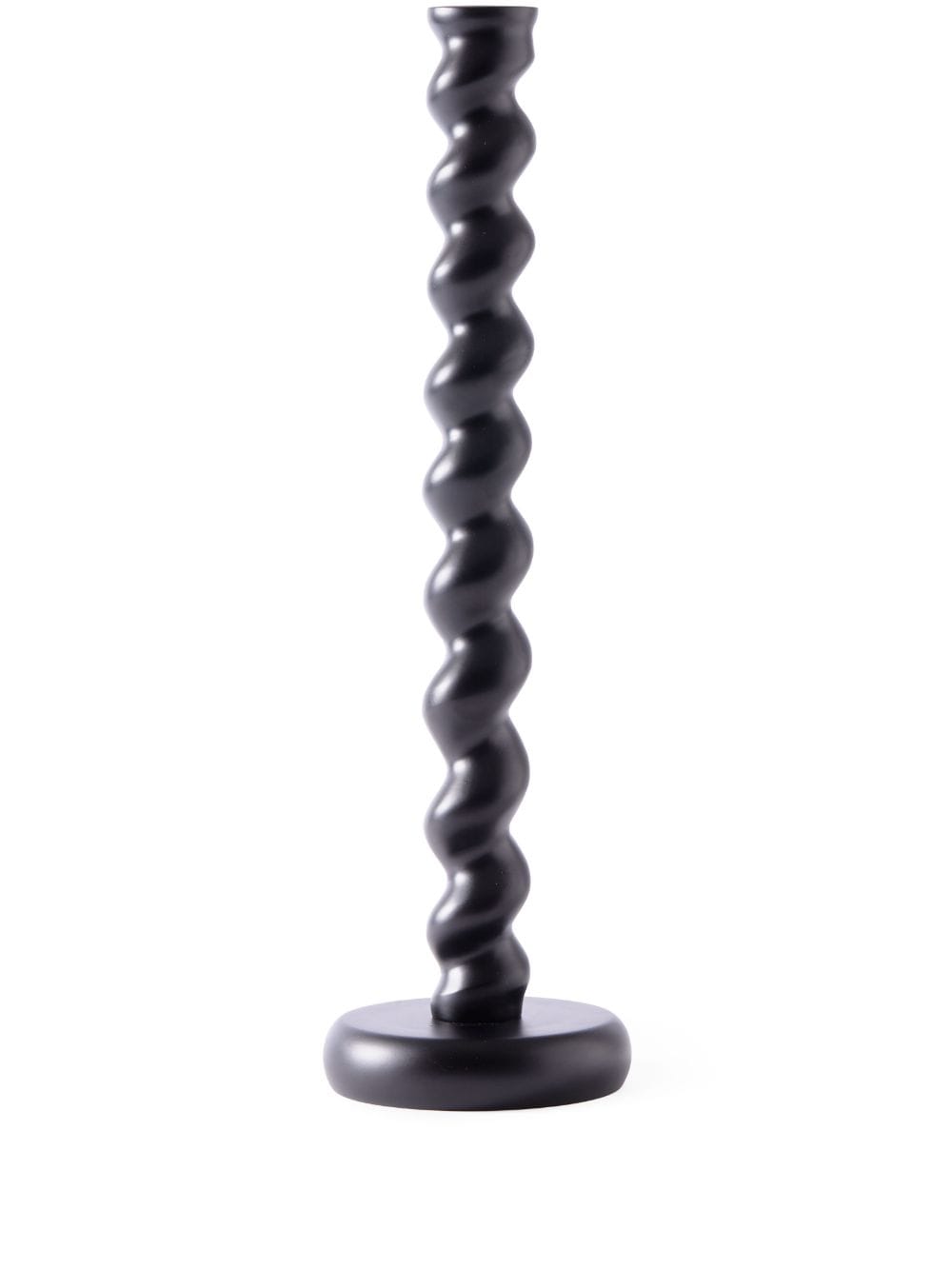 Polspotten Xl Twister Matte-finish Candle Holder In Black
