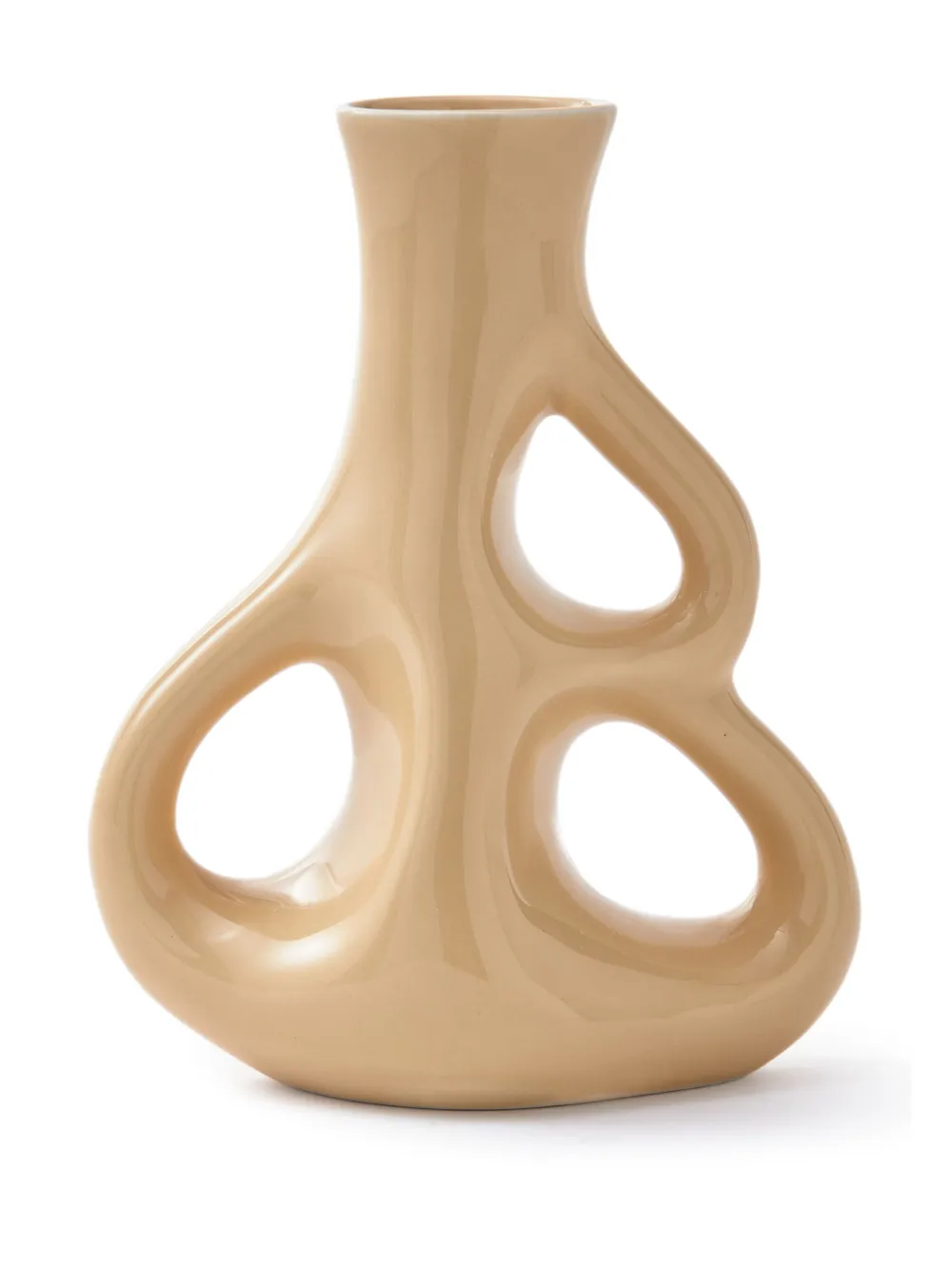 POLSPOTTEN Keramische vaas (21cm x 9cm) - Beige