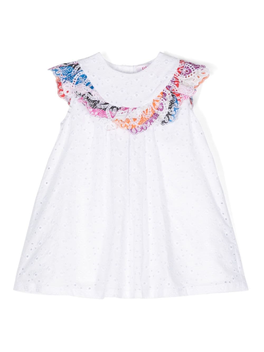 Pucci Junior Babies' Iride-print-trim Cotton Dress In White