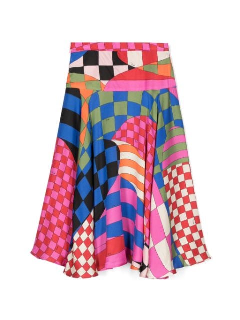 PUCCI Junior Giardino-print twill maxi skirt