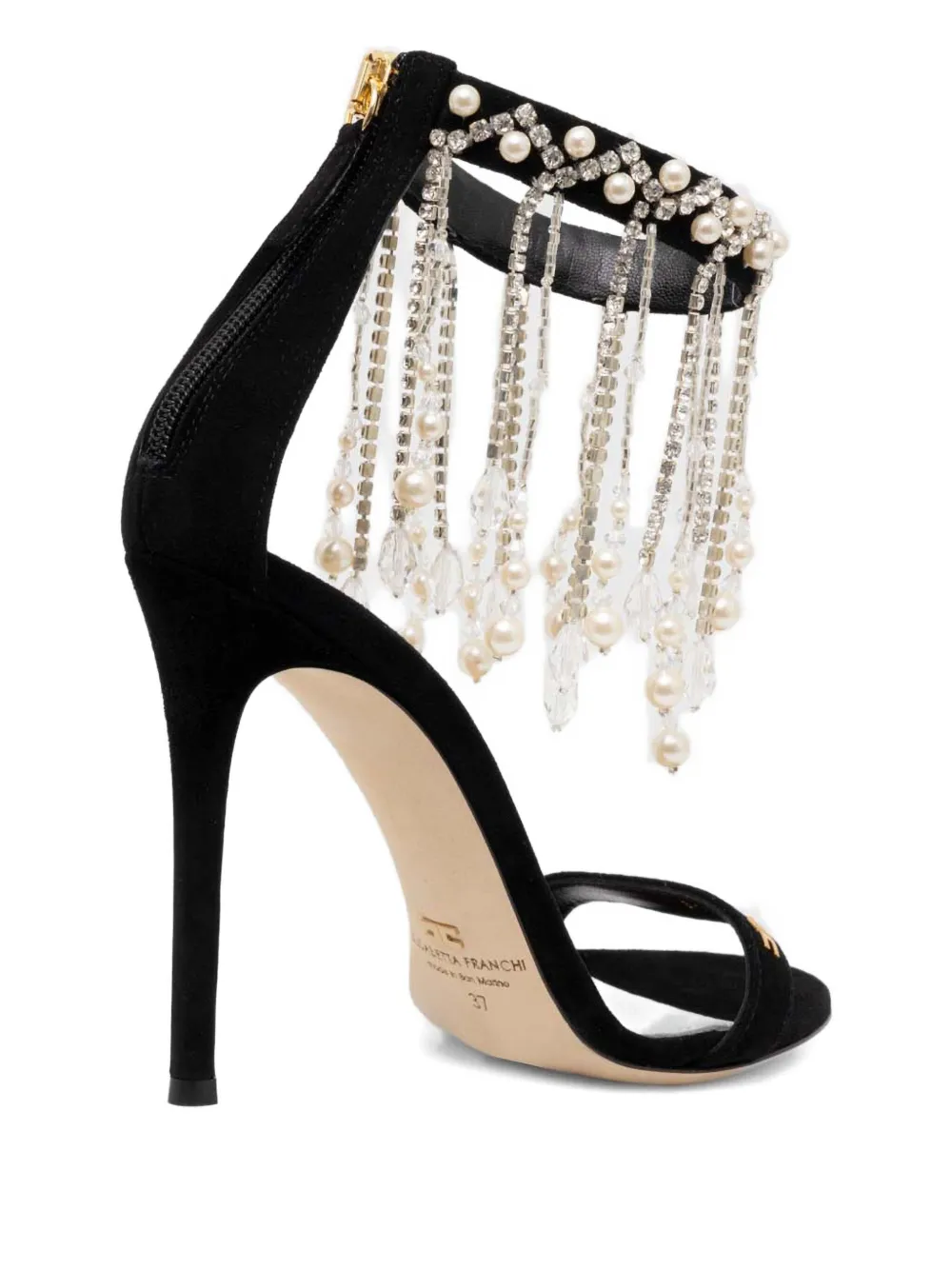 Elisabetta Franchi Verfraaide sandalen Zwart