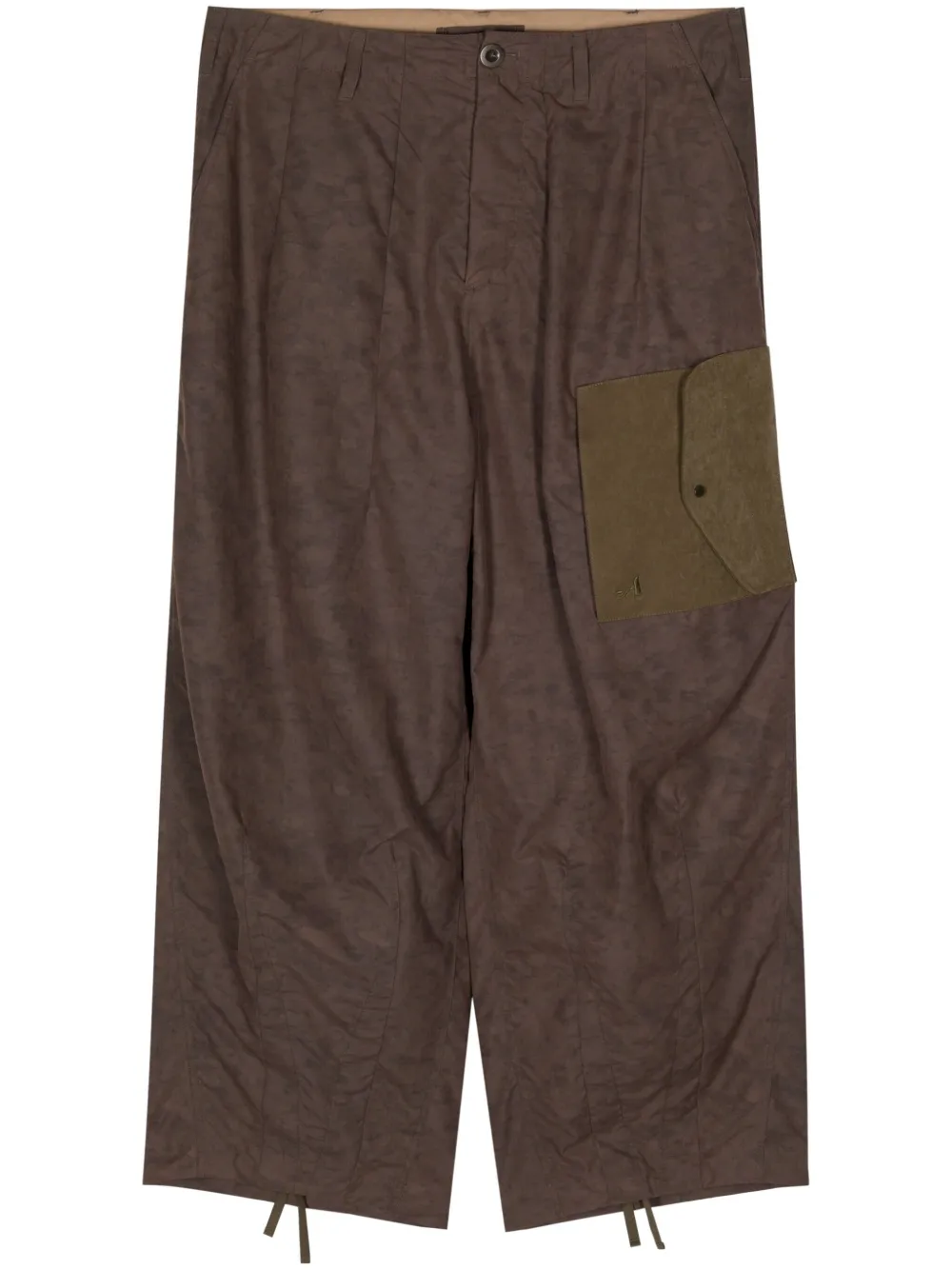 Ten C Camouflage-print Wide-leg Trousers In Brown