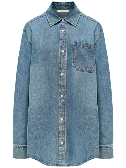 12 STOREEZ classic-collar denim shirt 