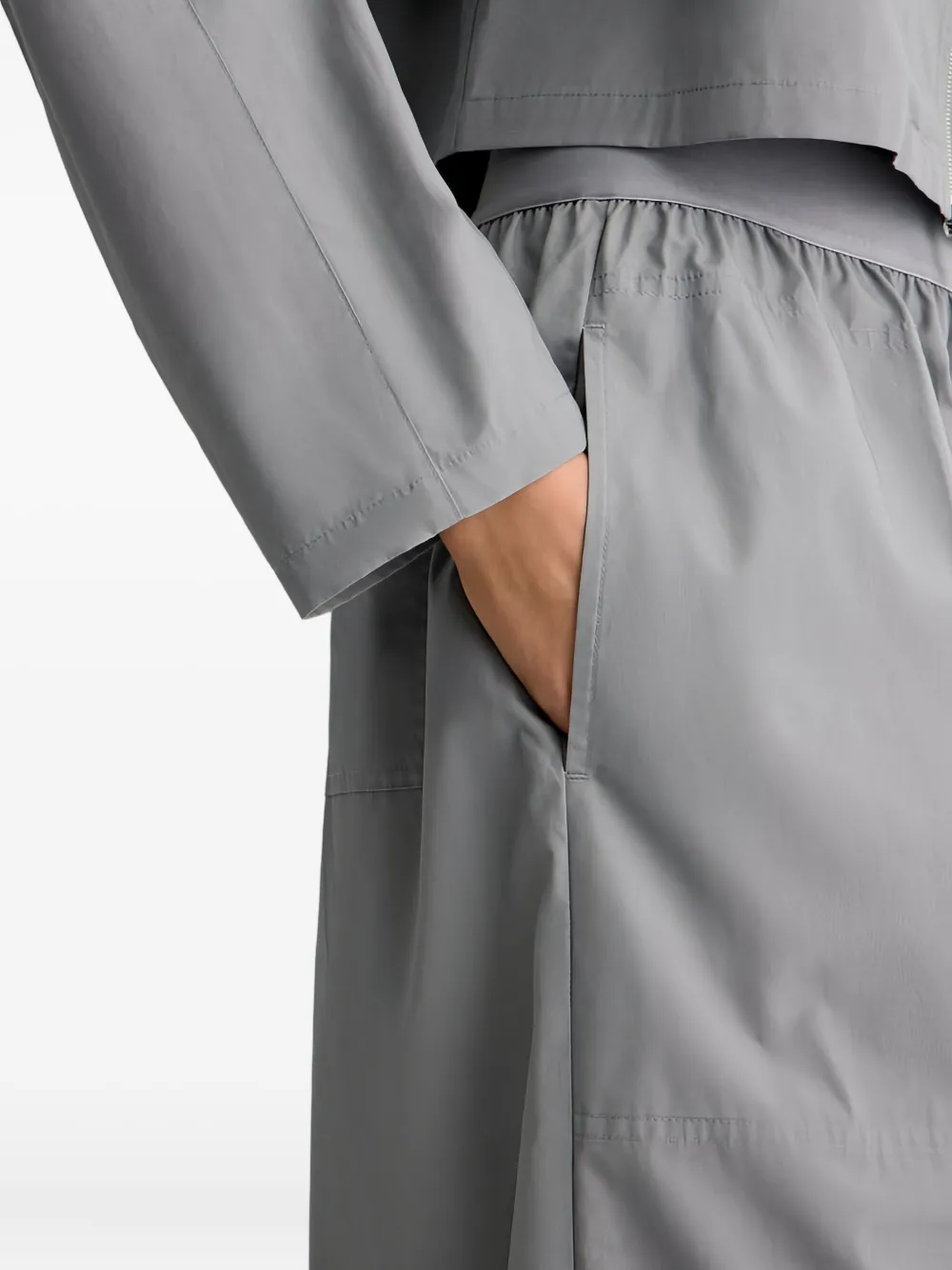 12 Storeez Elasticated-waistband Cotton Trousers In Gray