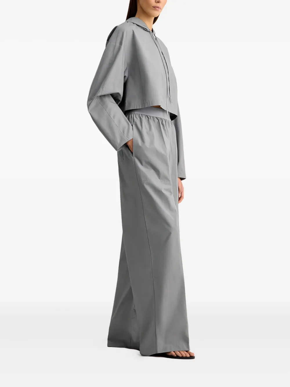 12 Storeez Elasticated-waistband Cotton Trousers In Gray