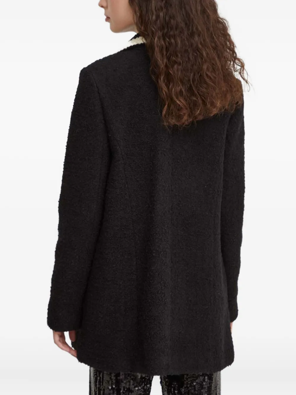 Ba&sh Bouclé Contrast-trim Jacket In Black
