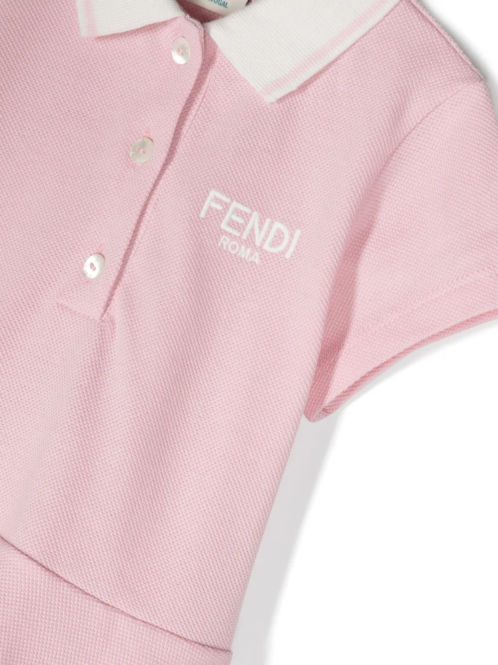 Fendi Kids Jurk met geborduurd logo Roze