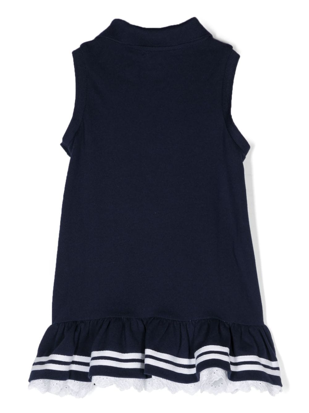 Shop Ralph Lauren Striped-edge Piqué Dress (set Of Two) In Blue