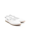 TWINSET Kids bow-detail leather ballerina shoes - White