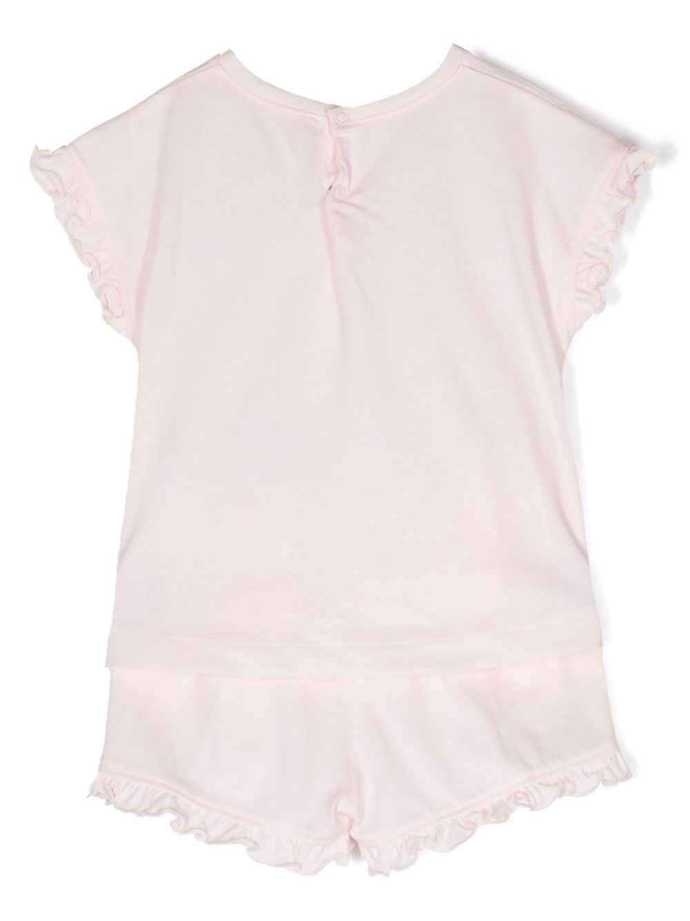 Il Gufo floral-appliqué cotton shorts set - Pink