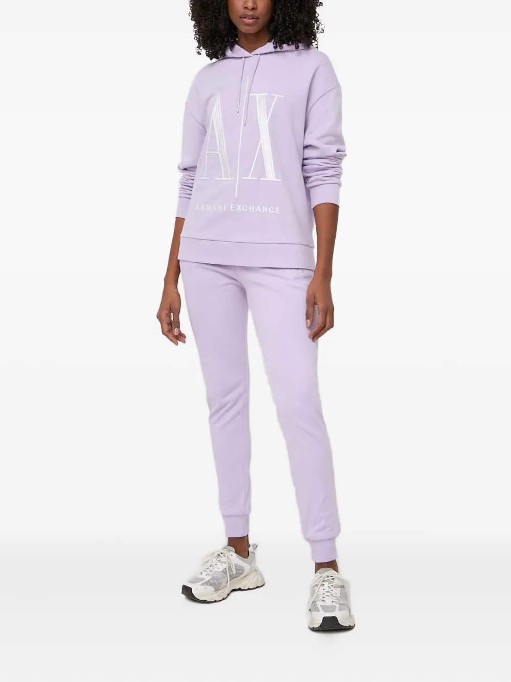 Armani Exchange Hoodie met geborduurd logo - Paars