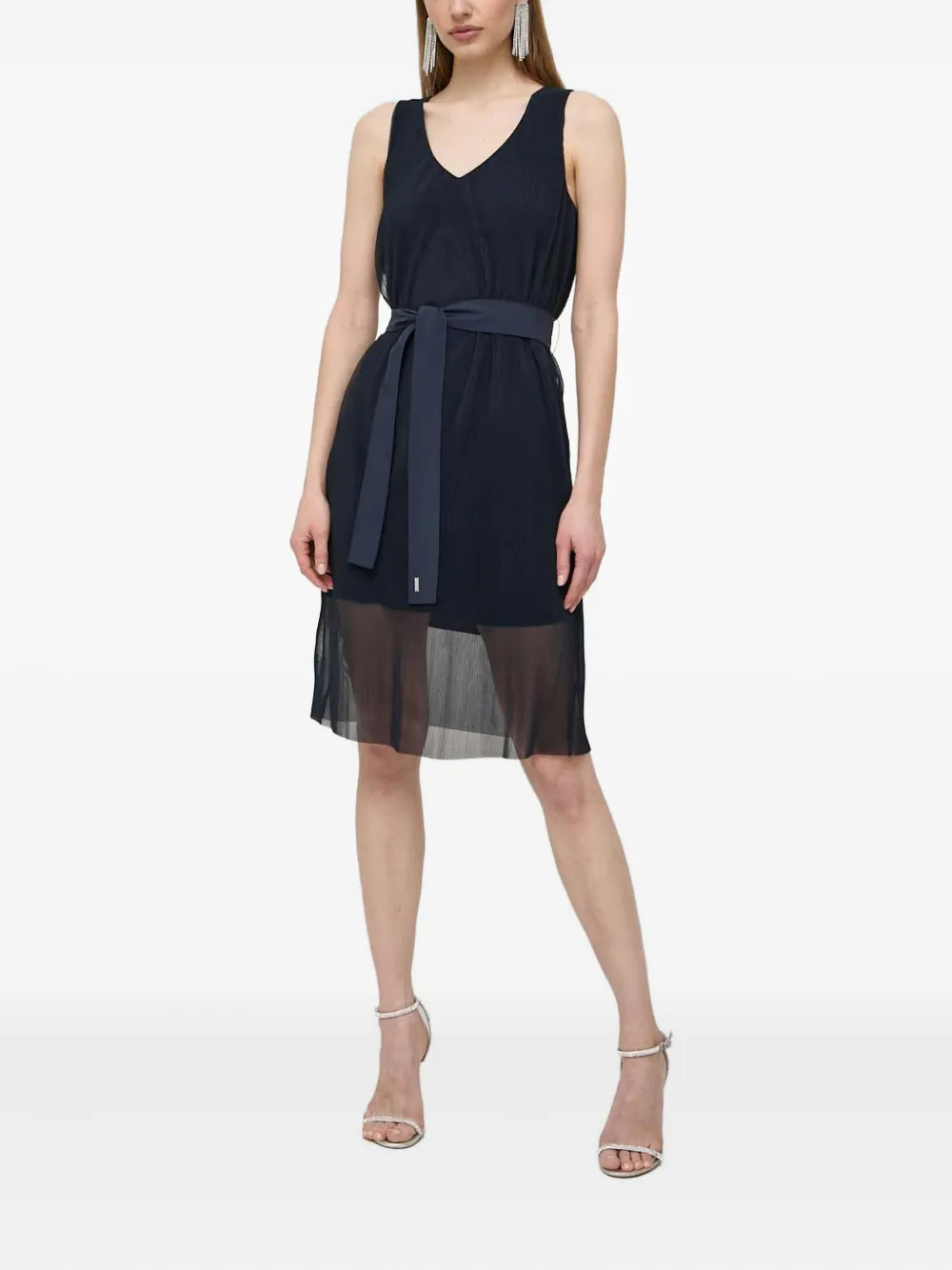 Armani Exchange Jurk met ceintuur - Blauw