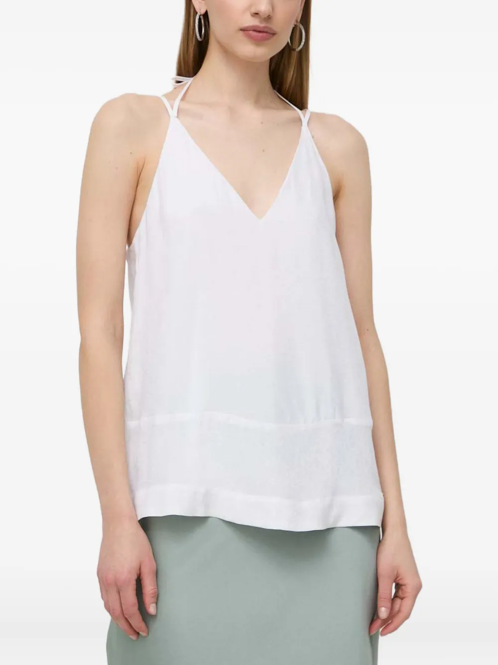 Armani Exchange Vネック ブラウス - ホワイト Armani Exchange Vネック ブラウス - ホワイト
