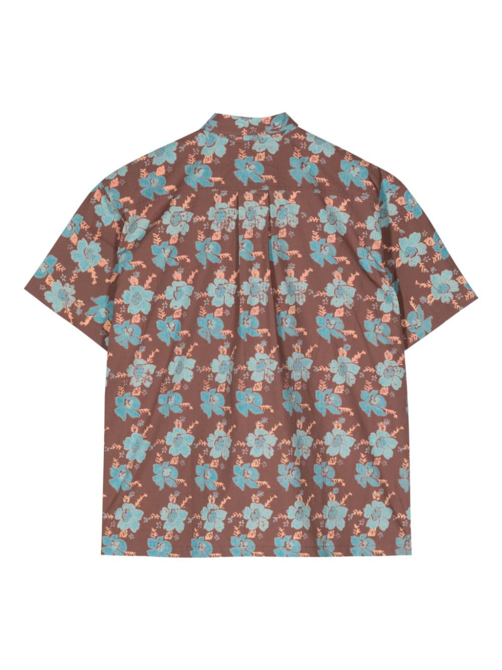 Shop Story Mfg. Floral-print Cotton Shirt In Brown