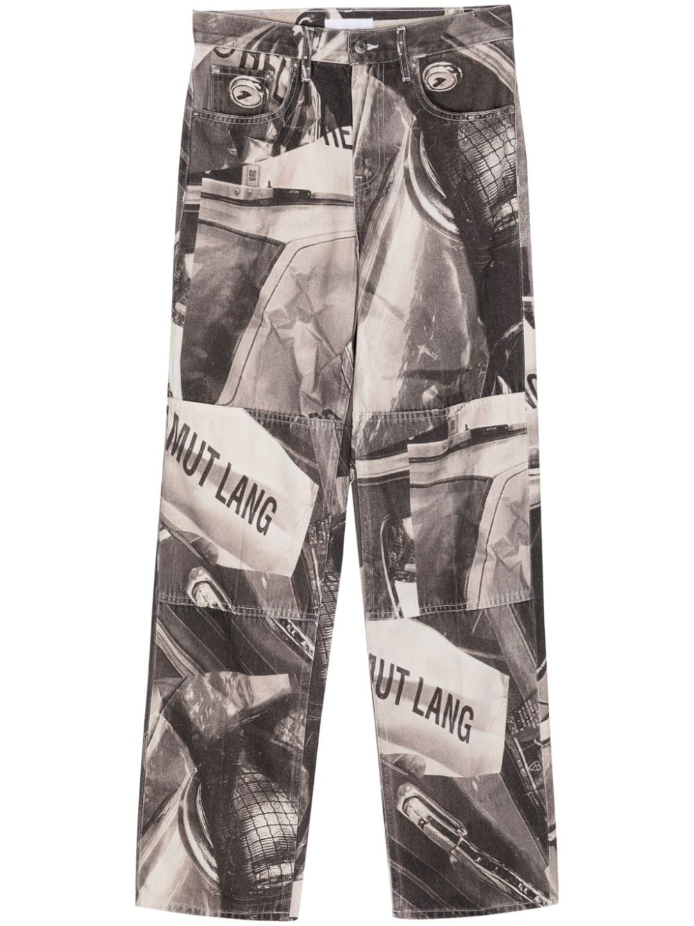 Helmut Lang Jeans met print Zwart