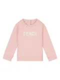 FENDI logo-print jersey sweatshirt - Pink