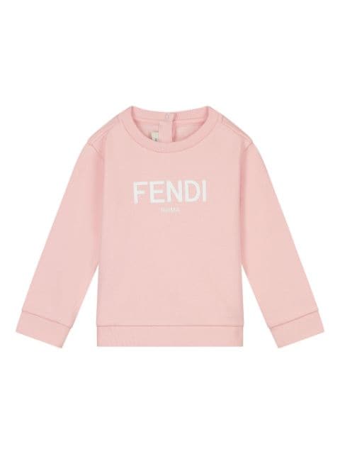 FENDI logo-print jersey sweatshirt