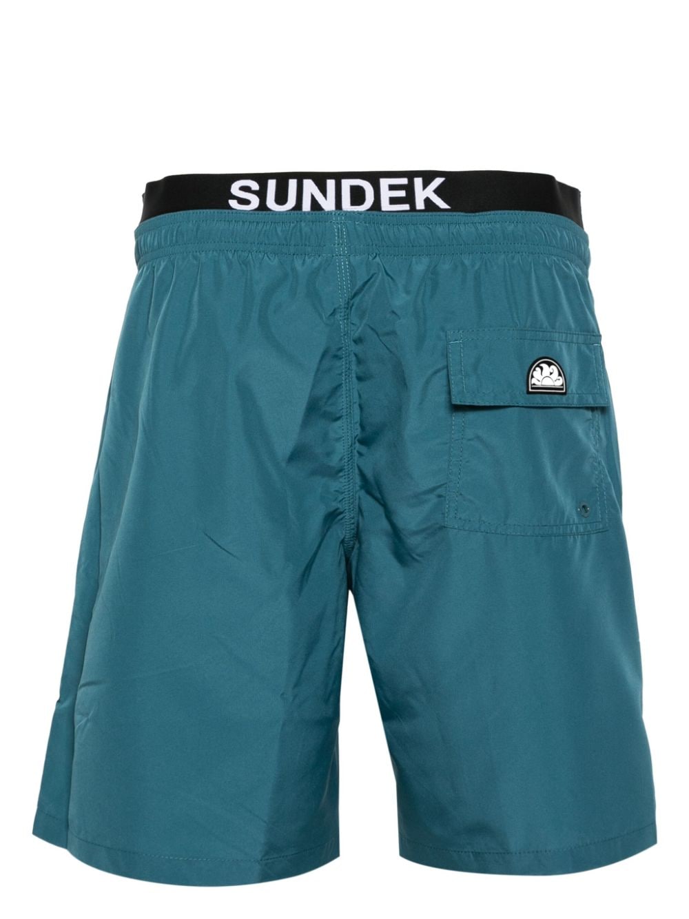 Shop Sundek Logo-patch Layered Swim Shorts In Blue