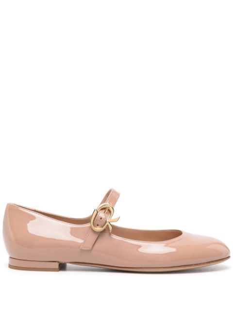 Gianvito Rossi Mary Ribbon 05 leather ballerina shoes Women