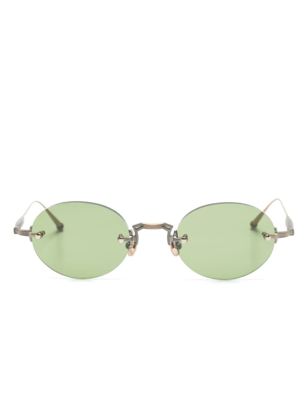 Matsuda Rimless Oval-frame Sunglasses In Green