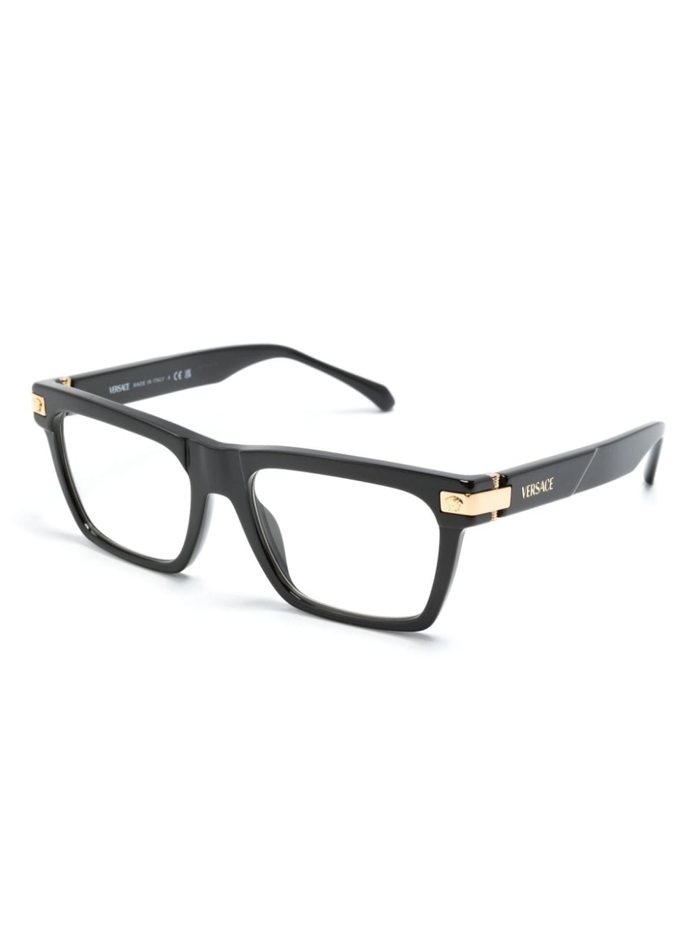 Shop Versace Classic Top Square-frame Glasses In Black