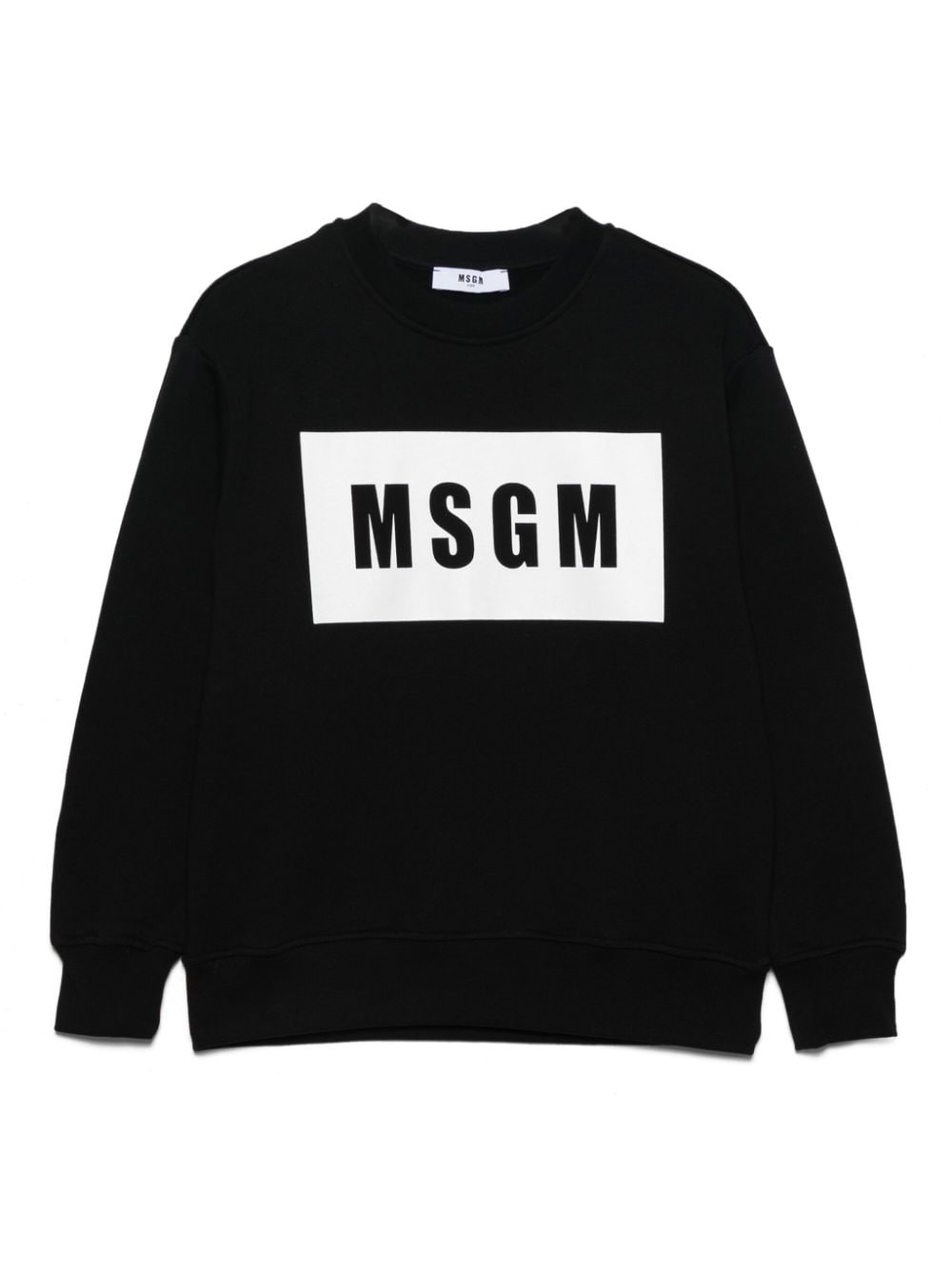 Msgm Kids' Logo-stamp Cotton Sweatshirt In Black