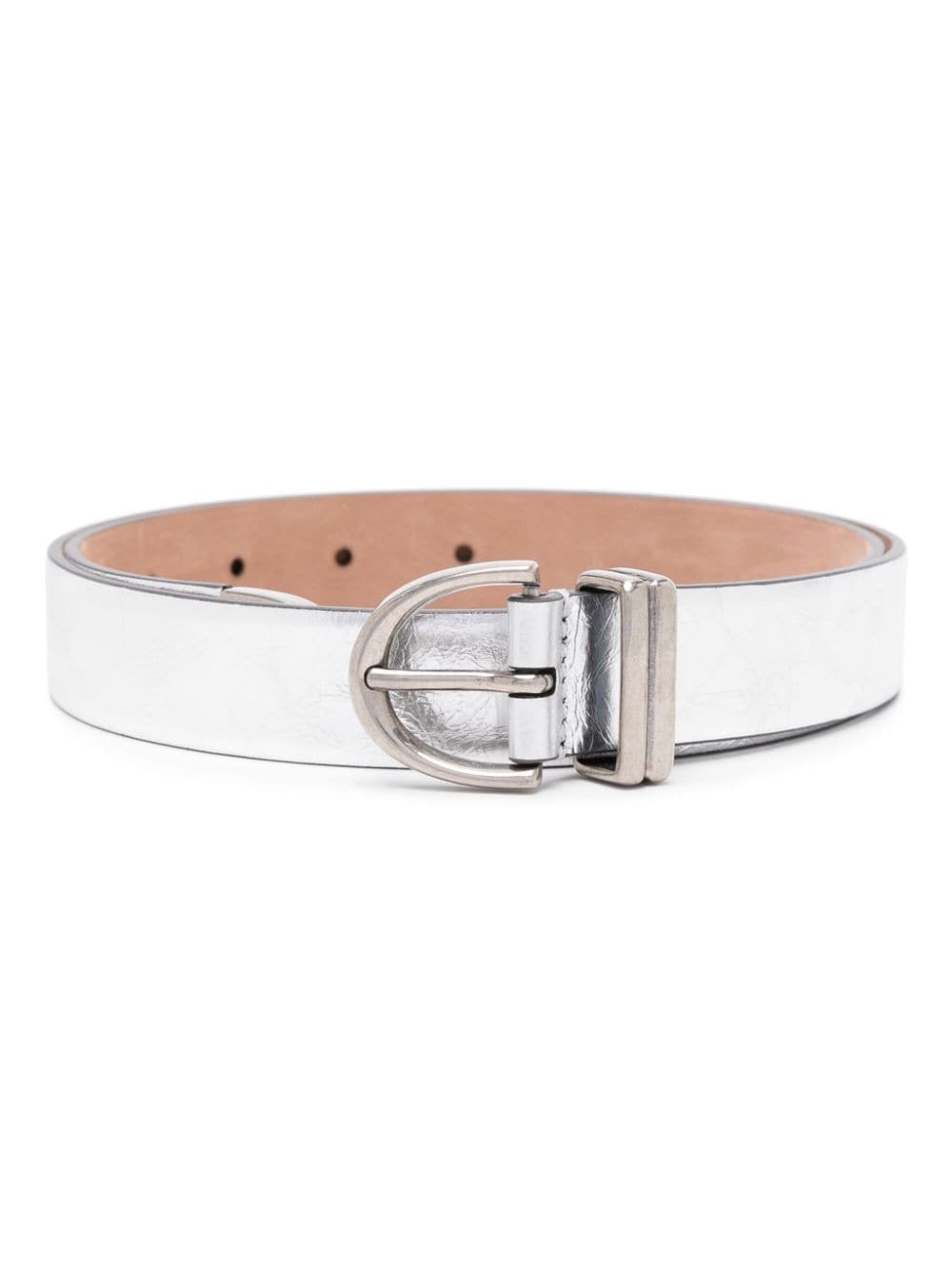 patent-finish leather belt