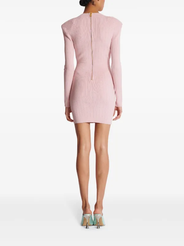 Balmain button-embellished Knitted Minidress | Pink