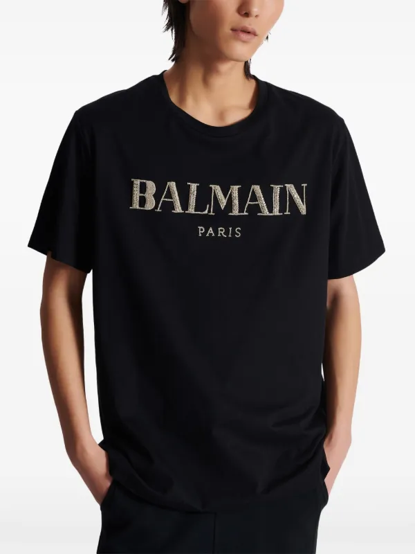 Balmain Vintage crystal-embellished T-shirt | Black | FARFETCH