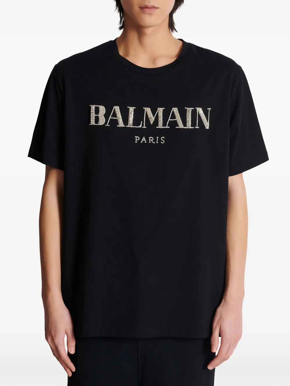 Balmain T-shirt verfraaid met kristallen Zwart