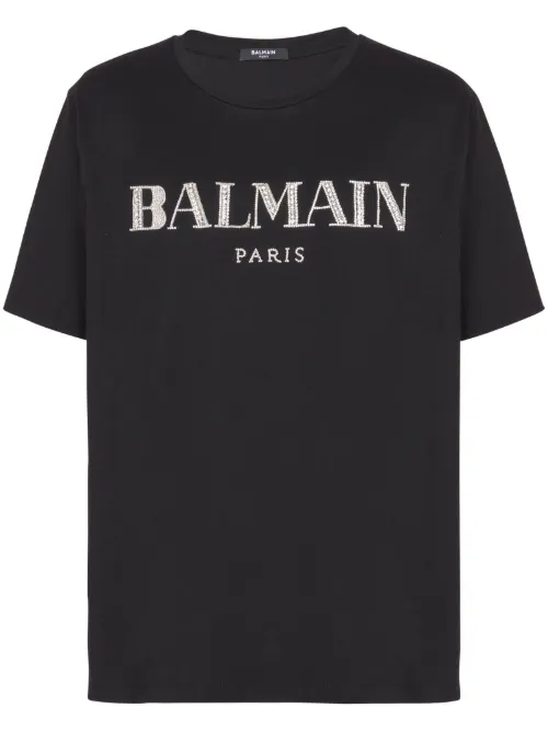 T-shirt à ornements en cristal - Balmain - Modalova