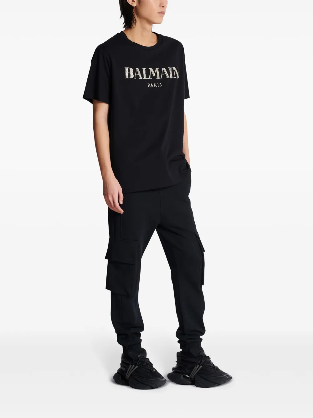 Balmain T-shirt verfraaid met kristallen Zwart