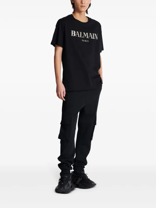 BALMAIN tシャツ Balmain Vintage crystal-embellished T-shirt | Black | FARFETCH